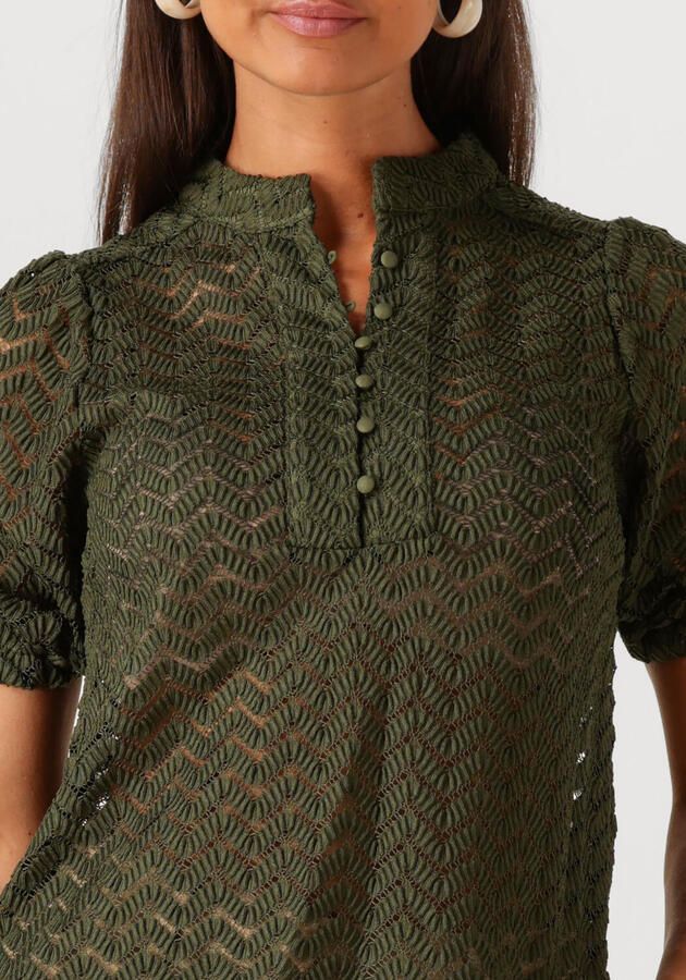 MINUS Dames Blouses Jeva Half Sleeve Blouse Donkergroen