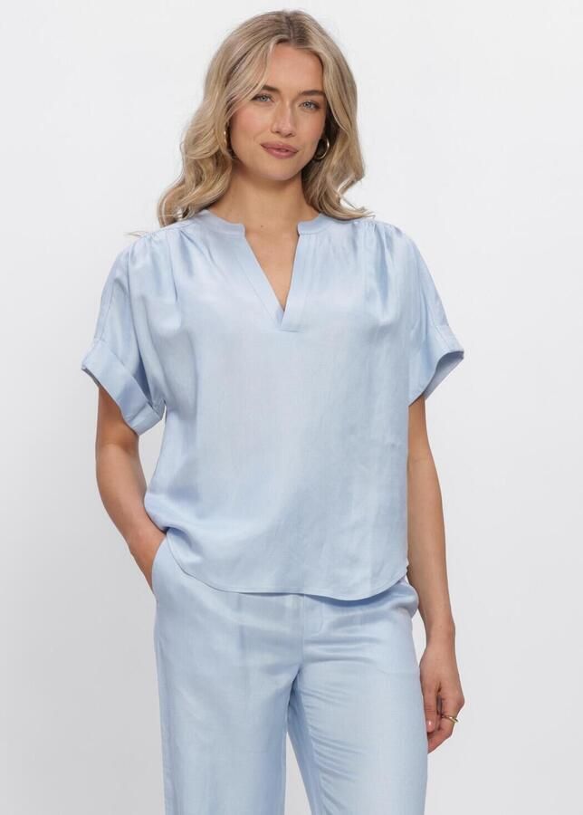 MINUS Dames Blouses Msjuno Linen Blouse Lichtblauw