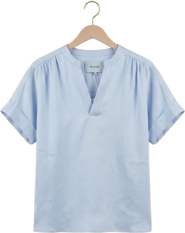 MINUS Dames Blouses Msjuno Linen Blouse Lichtblauw - Foto 2