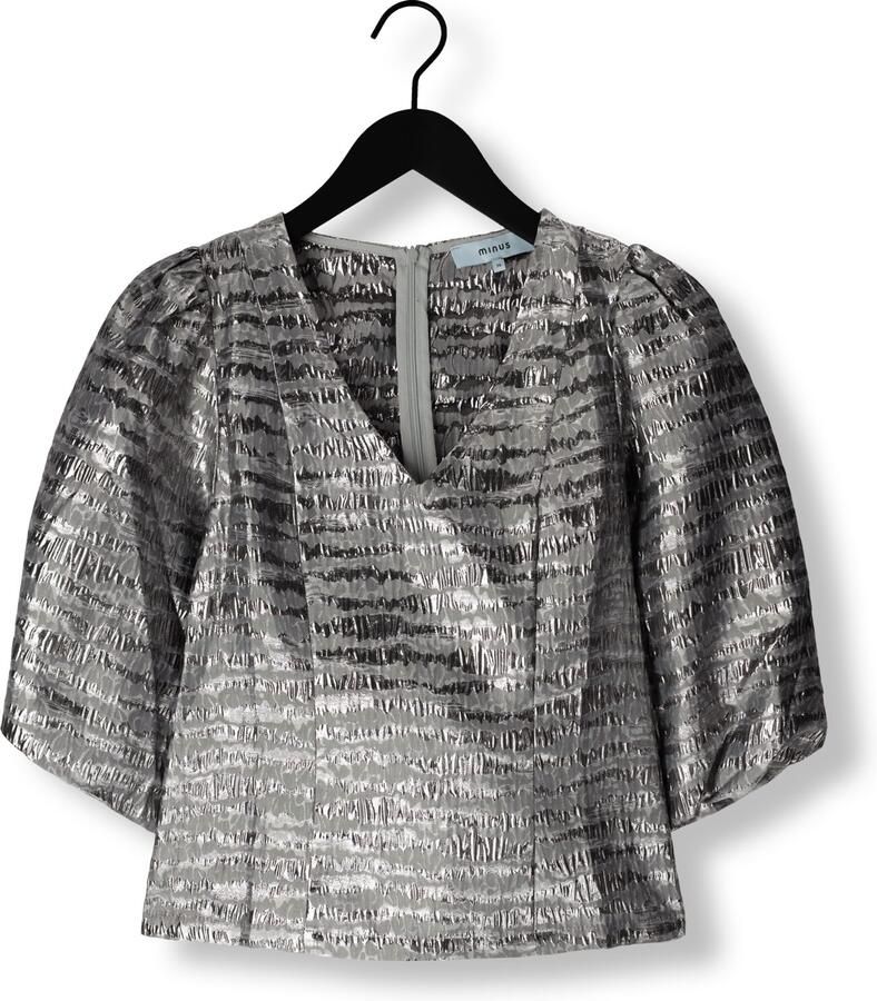 Minus Grijze V-hals Blouse veelzijdig en elegant Gray Dames