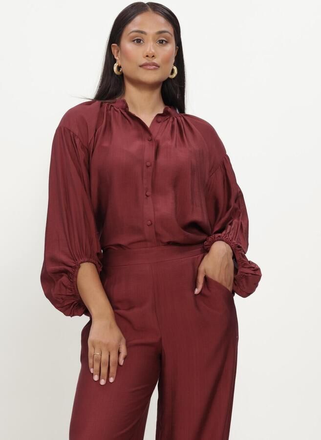 MINUS Dames Blouses Msseria Raglan Shirt Bordeaux