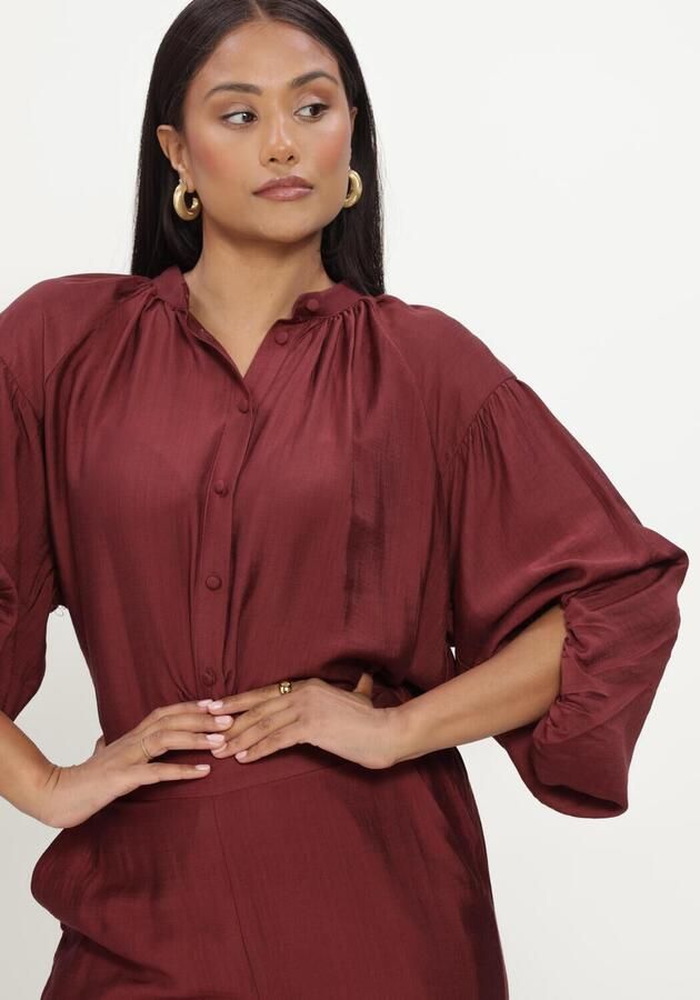MINUS Dames Blouses Msseria Raglan Shirt Bordeaux - Foto 4