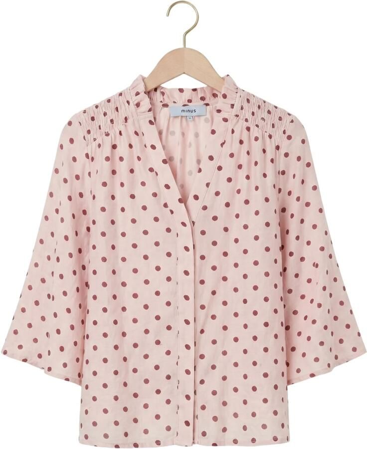 MINUS Dames Blouses Msviviana V- Neck Blouse Lichtroze - Foto 2