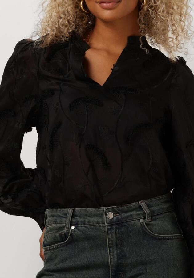 MINUS Dames Blouses Piper V-neck Blouse Zwart - Foto 3