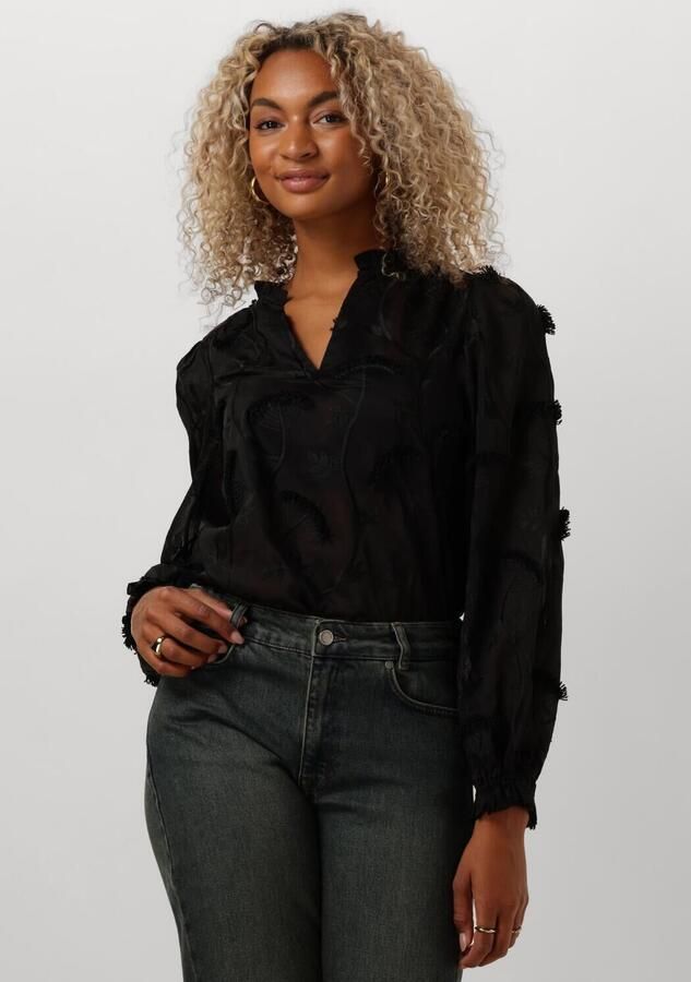MINUS Dames Blouses Piper V-neck Blouse Zwart - Foto 4