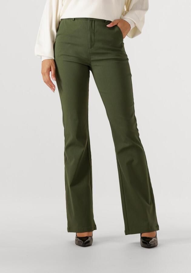 MINUS Dames Broeken Carma Flared Pant Donkergroen - Foto 4
