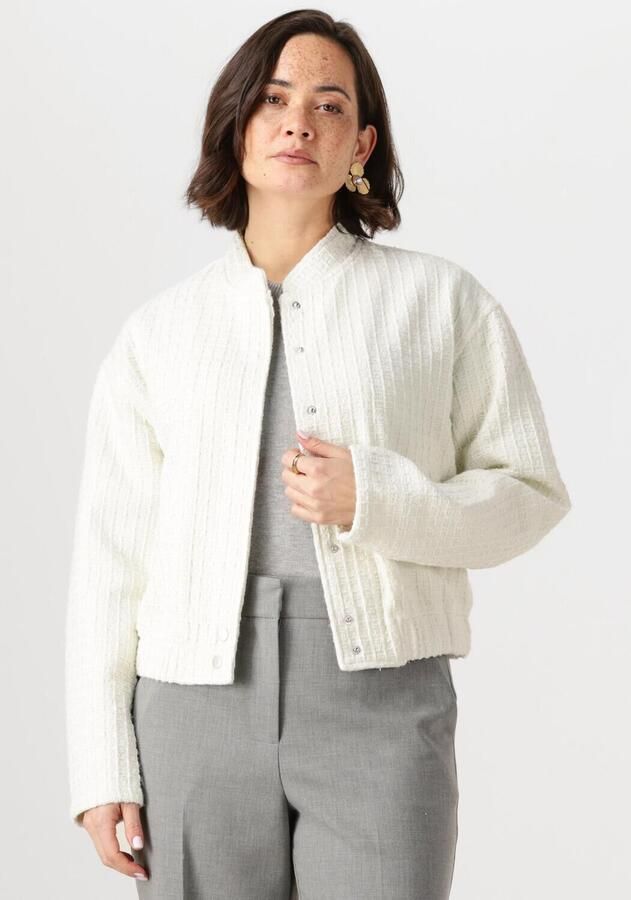 Minus Witte Bomberjack met Wafelpatroon White Dames - Foto 4