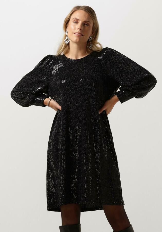 Minus Elegante Zwarte Pailletten Jurk Black Dames - Foto 3