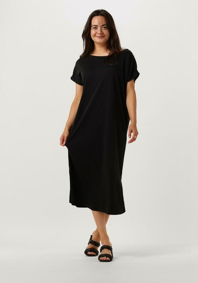 MINUS Dames Jurken Ophelia Boat Neck Short Sleeve Midi Modal Dress Zwart - Foto 3