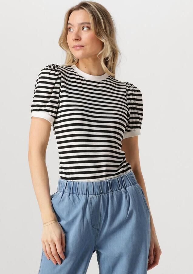 MINUS Dames Tops & T-shirts Johanna Striped Tee Wit - Foto 4