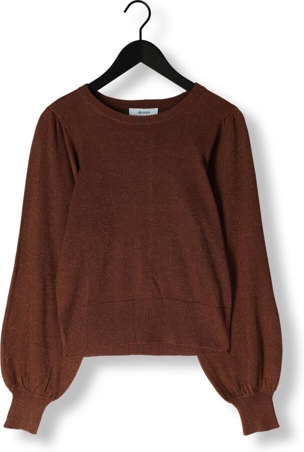 MINUS Dames Tops & T-shirts Liva Metallic Long Sleeve Bruin - Foto 2