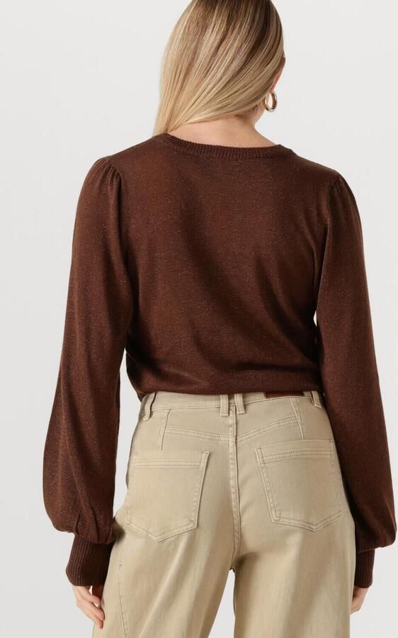 MINUS Dames Tops & T-shirts Liva Metallic Long Sleeve Bruin - Foto 3