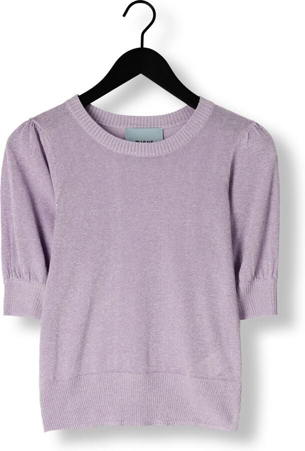 MINUS Dames Tops & T-shirts Liva Puff Sleeve Metallic Knit Pullover Lila - Foto 3