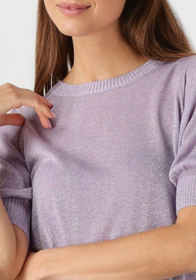 MINUS Dames Tops & T-shirts Liva Puff Sleeve Metallic Knit Pullover Lila - Foto 1