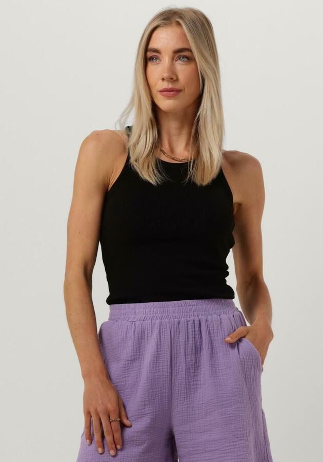 MINUS Dames Tops & T-shirts Maluna Gots Rib Top Zwart - Foto 4