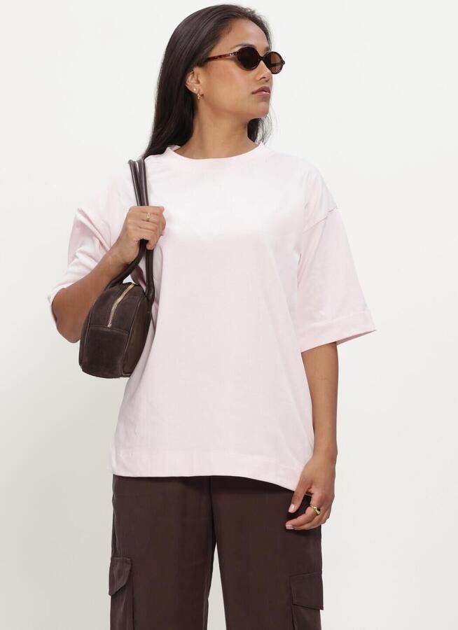 MINUS Dames Tops & T-shirts Msgamma Gots Long T-shirt Lichtroze