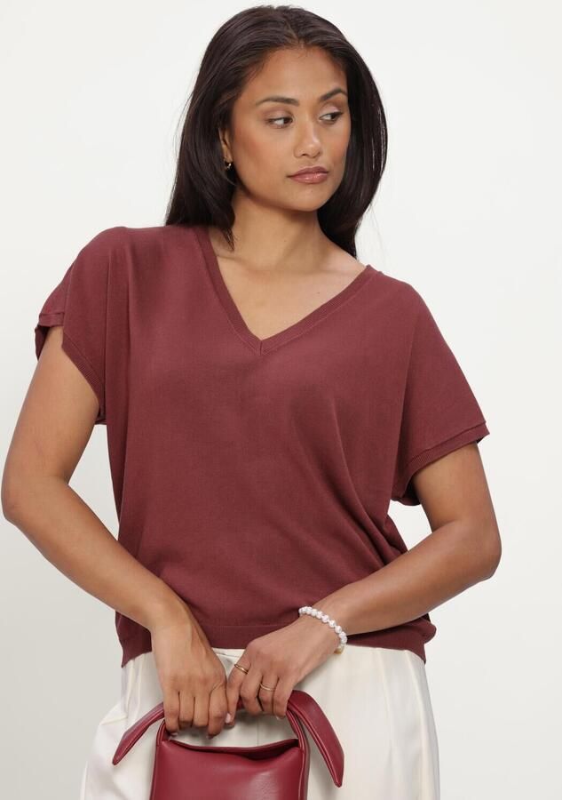 MINUS Dames Tops & T-shirts Mspeyton Batsleeve Knit T-shirt Bordeaux - Foto 3