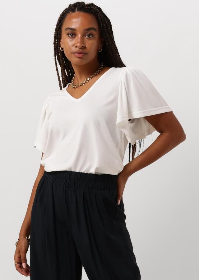 MINUS Dames Tops & T-shirts Rianne V-neck T-shirt Gebroken Wit - Foto 4