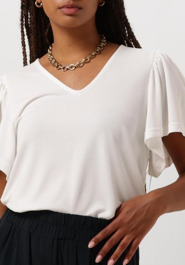 MINUS Dames Tops & T-shirts Rianne V-neck T-shirt Gebroken Wit - Foto 3