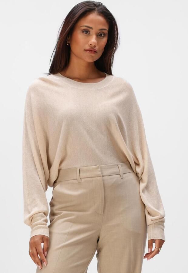 MINUS Dames Truien & Vesten Dana Metallic Bat Sleeve Pullover Beige