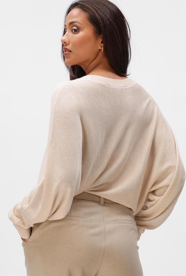 MINUS Dames Truien & Vesten Dana Metallic Bat Sleeve Pullover Beige - Foto 3