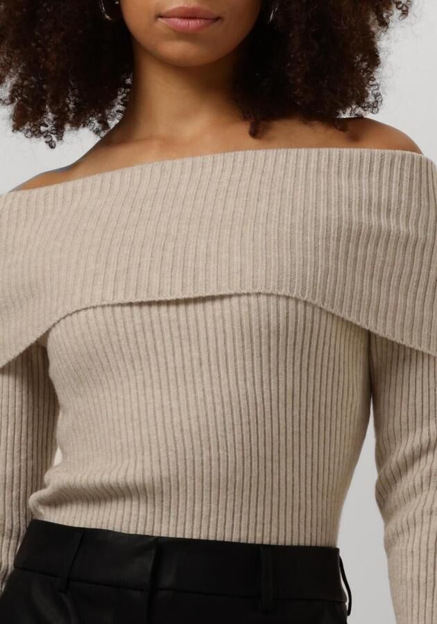 MINUS Dames Truien & Vesten Fame Off Shoulder Knit Pullover Zand - Foto 3