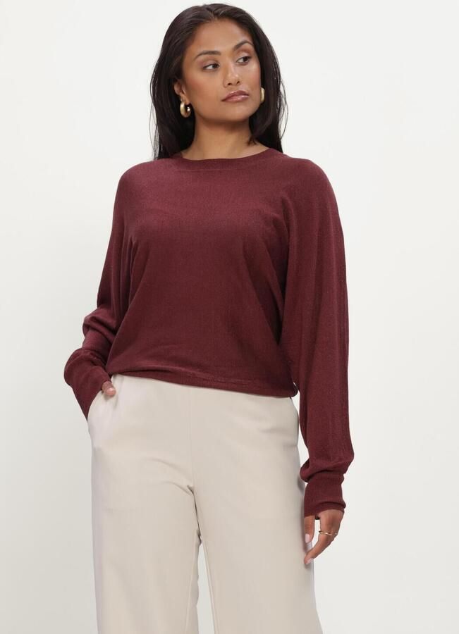 MINUS Dames Truien & Vesten Msdana Metallic Bat Sleeve Pullover Bordeaux