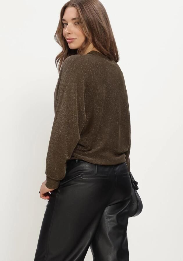 MINUS Dames Truien & Vesten Msdana Metallic Bat Sleeve Pullover Bruin - Foto 2