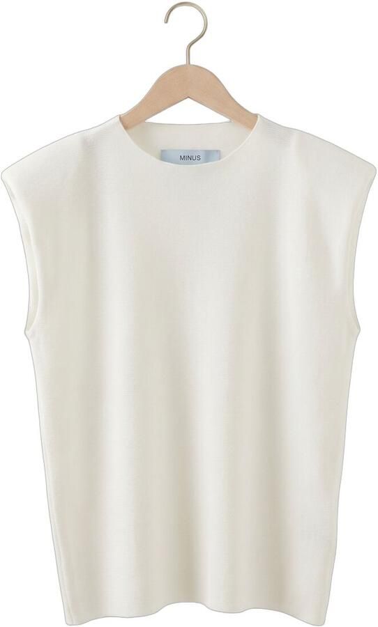 MINUS Dames Truien & Vesten Msfauna Knit Vest Creme - Foto 4