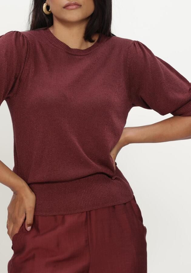 MINUS Dames Truien & Vesten Msliva Puff Sleeve Metallic Knit Pullover Bordeaux - Foto 3