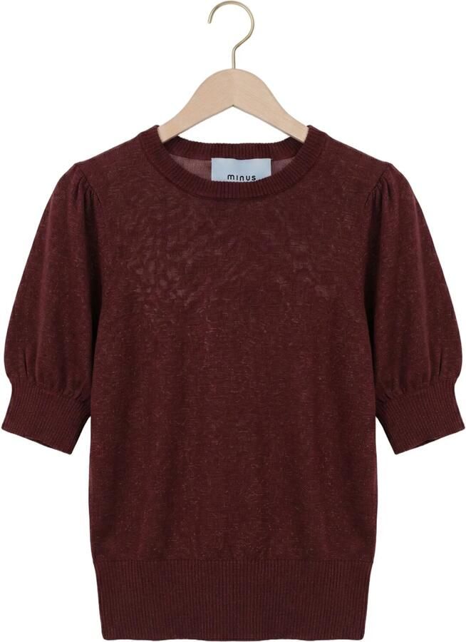 MINUS Dames Truien & Vesten Msliva Puff Sleeve Metallic Knit Pullover Bordeaux - Foto 2