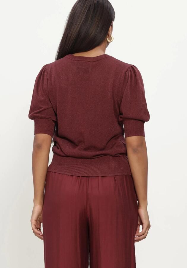MINUS Dames Truien & Vesten Msliva Puff Sleeve Metallic Knit Pullover Bordeaux - Foto 4
