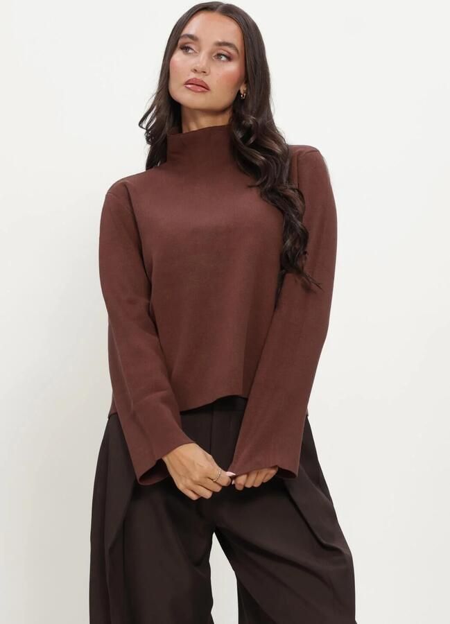 MINUS Dames Truien & Vesten Mslupi High Neck Knit Pullover Bruin