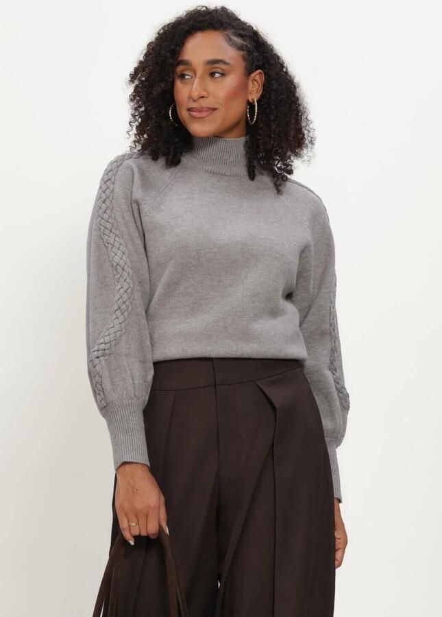 MINUS Dames Truien & Vesten Msvera High Neck Knit Pullover Grijs