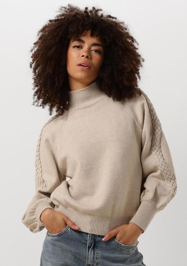 MINUS Dames Truien & Vesten Vera High Neck Knit Pullover Zand