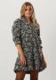 MINUS Dames Jurken Maila V-neck Knee Lenght Embroidery Dress Zwart - Thumbnail 1