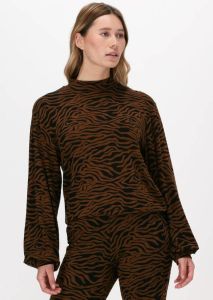 Modström trui Ming met zebraprint bruin zwart