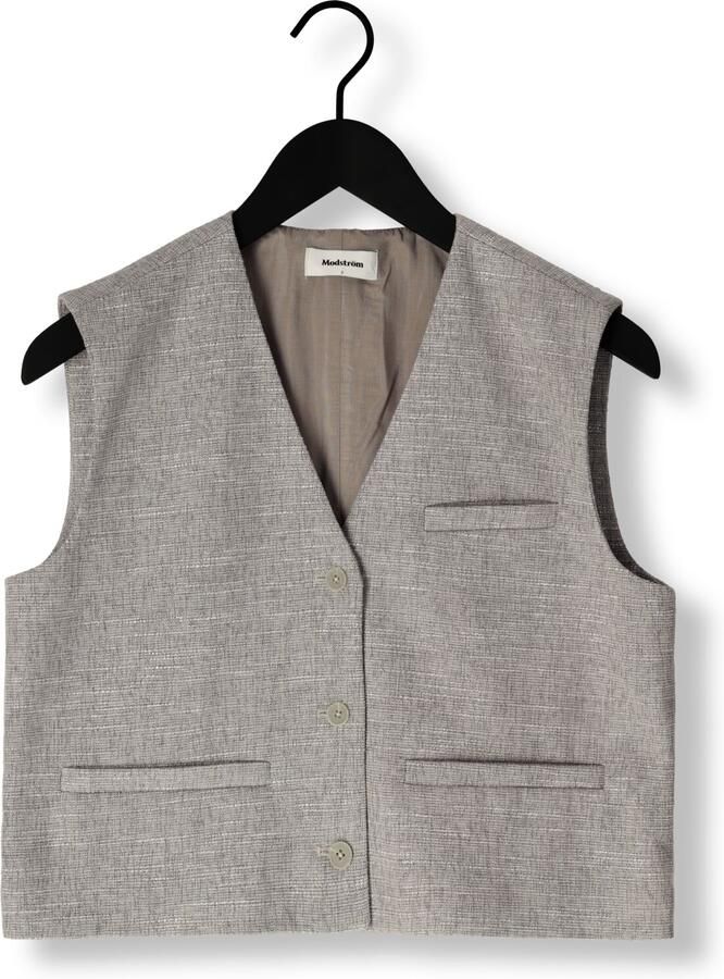 Modström Gestructureerd vest met voorzakken Gray Dames