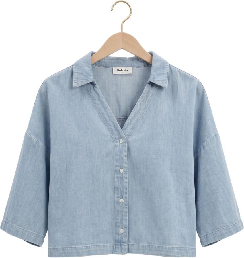 MODSTRÖM Modström Dames Blouses Alvarmd Shirt Lichtblauw - Foto 2