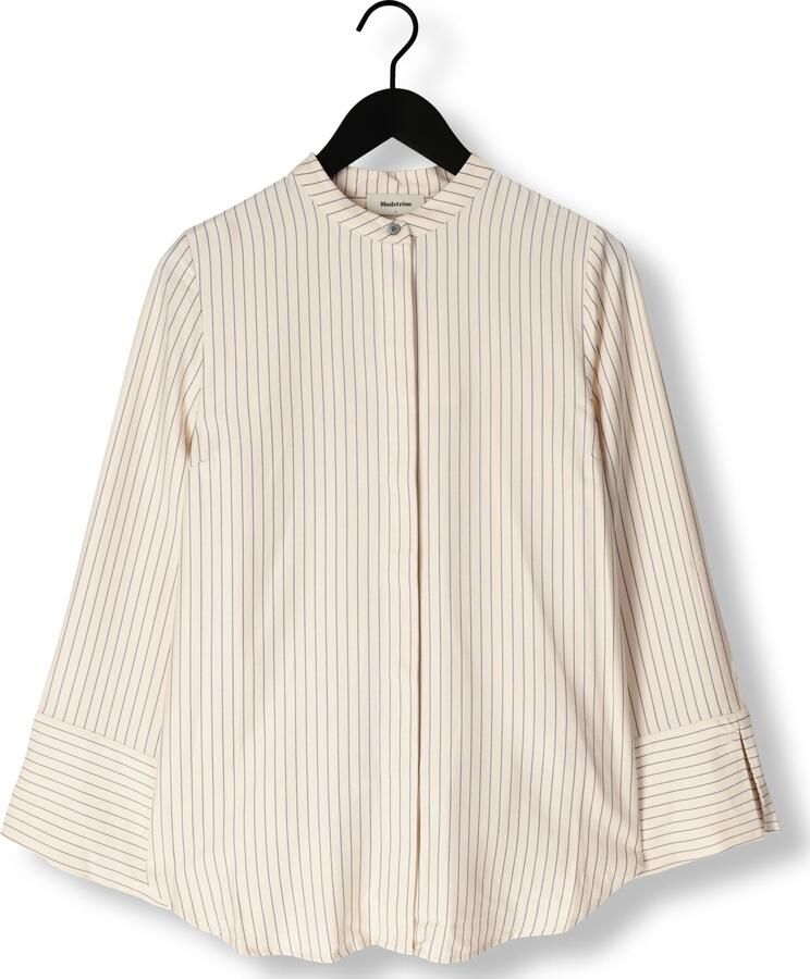 Modström Overhemd met hoge hals split en cropped mouwen Beige Dames - Foto 1