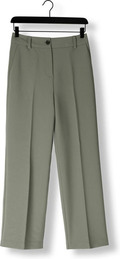 Modström high waist straight fit pantalon Gale grijsgroen - Foto 4