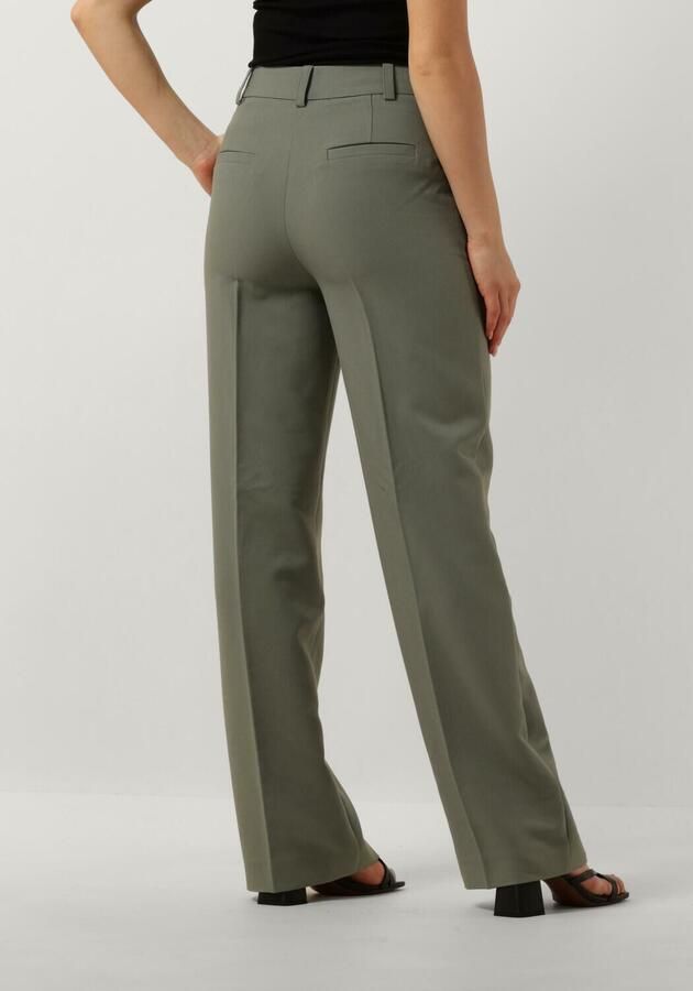 Modström high waist straight fit pantalon Gale grijsgroen - Foto 2