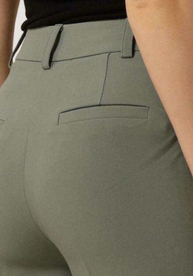 Modström high waist straight fit pantalon Gale grijsgroen - Foto 3
