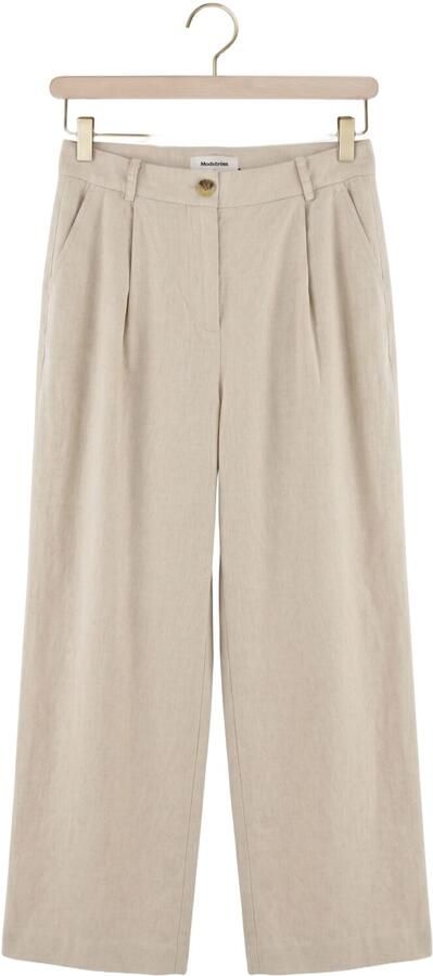 MODSTRÖM Modström Dames Broeken Galemd Linen Wide Pants Zand - Foto 4