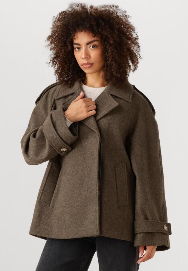 Modström Bruin wollen cropped double-breasted jas Brown Dames - Foto 4