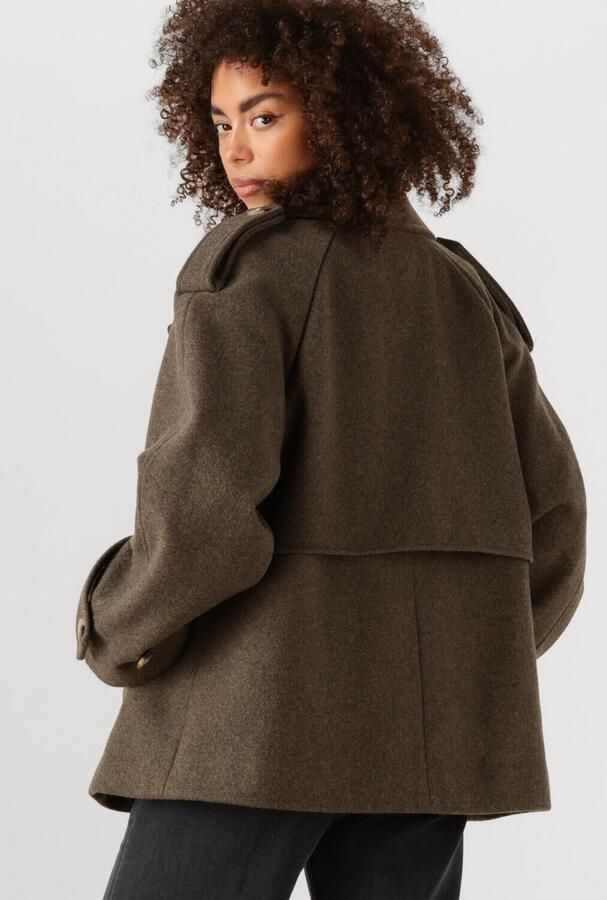 Modström Bruin wollen cropped double-breasted jas Brown Dames - Foto 3