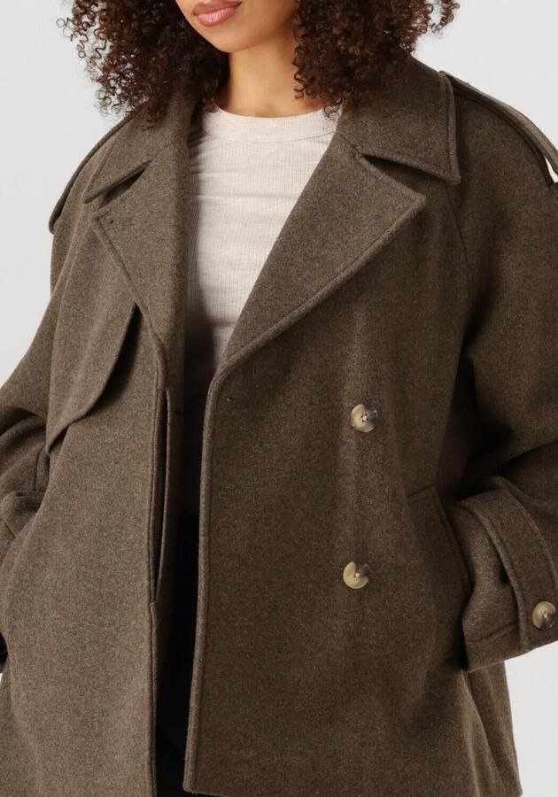 Modström Bruin wollen cropped double-breasted jas Brown Dames - Foto 2