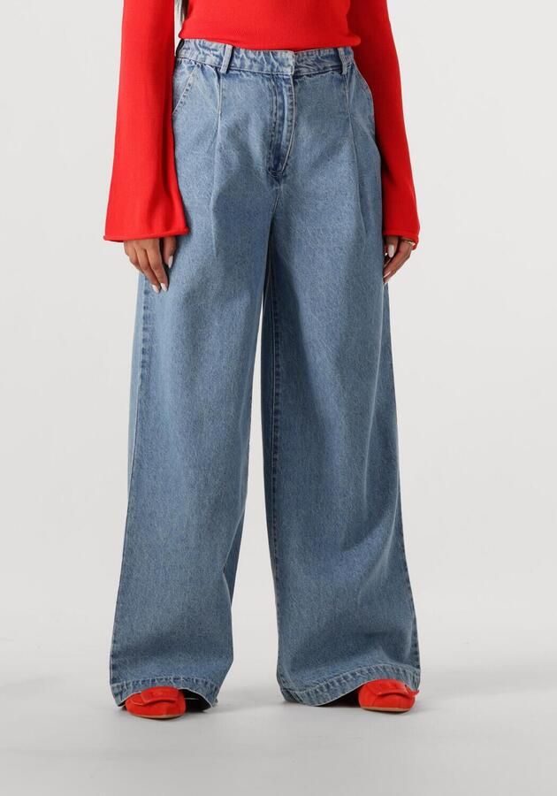 Modström wide leg regular waist broek medium blue denim - Foto 4