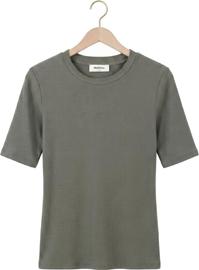 MODSTRÖM Modström Dames Tops & T-shirts Krownmd O-neck T-shirt Khaki - Foto 2