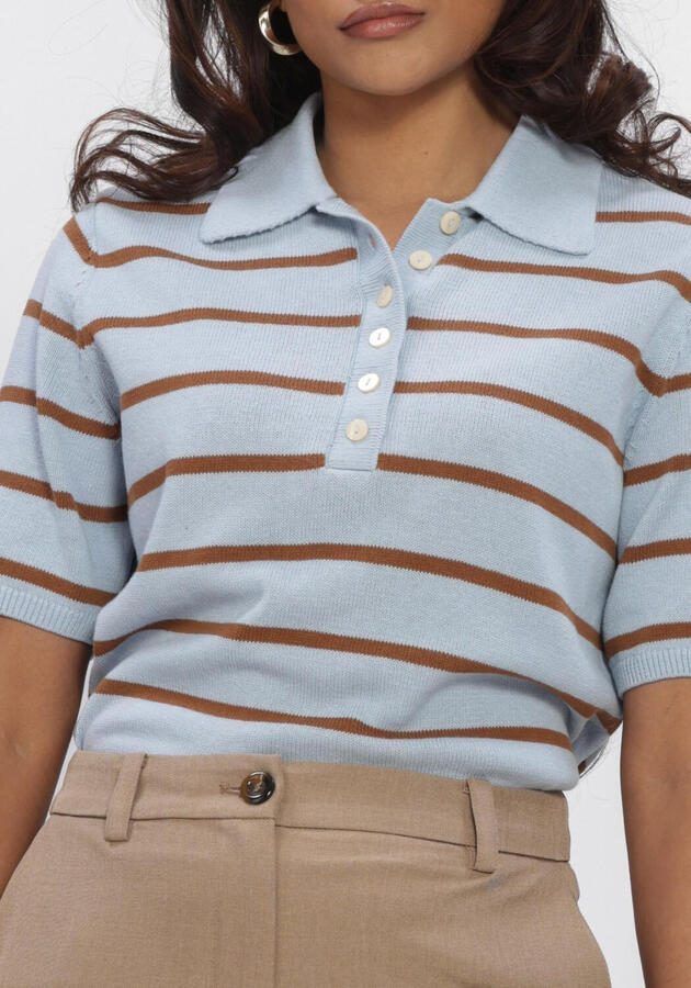 MODSTRÖM Modström Dames Tops & T-shirts Malvamd Ss Stripe Polo Lichtblauw - Foto 4